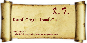 Kerényi Tamás névjegykártya